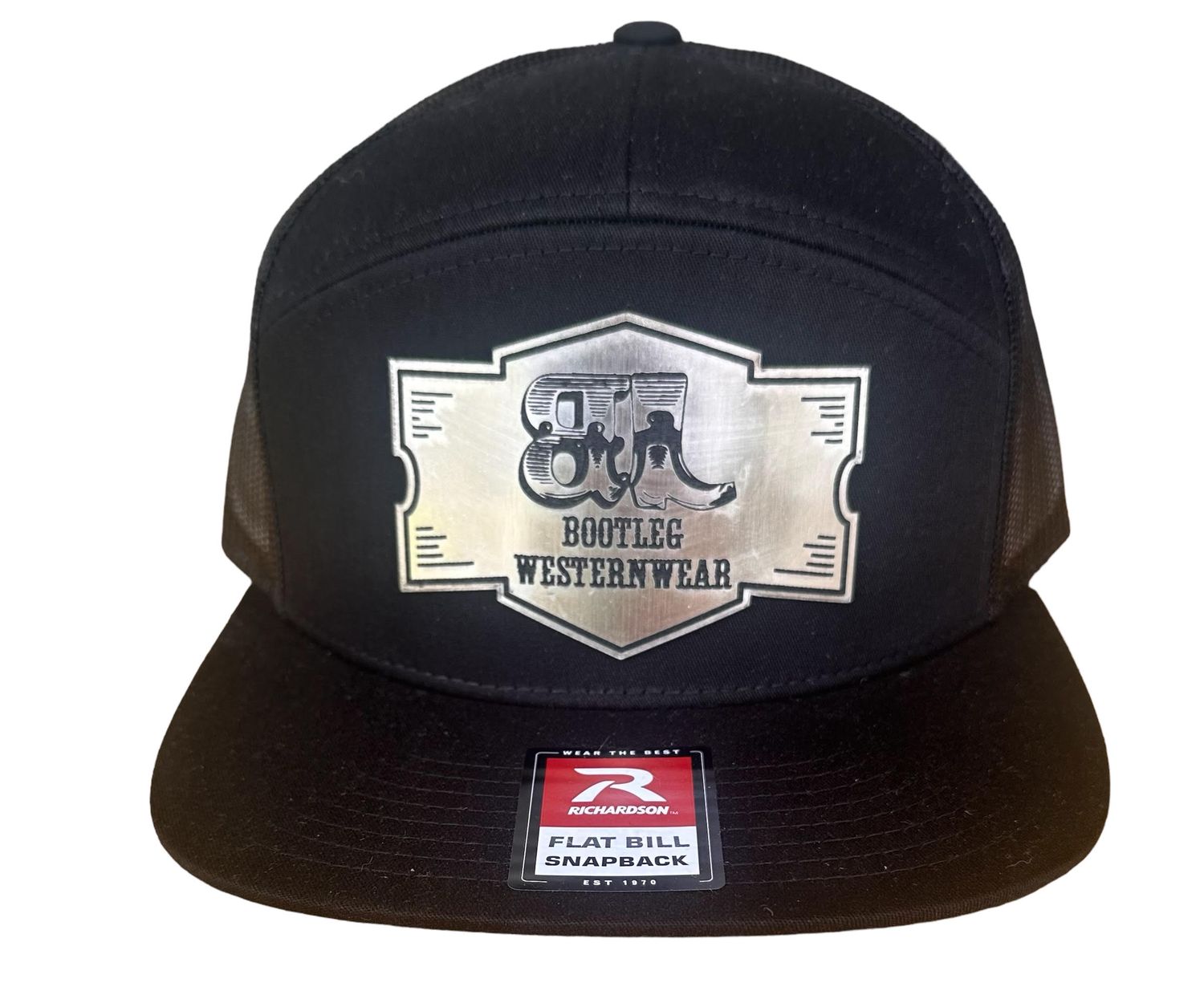 Metal Patch Flat Bill Trucker Hat