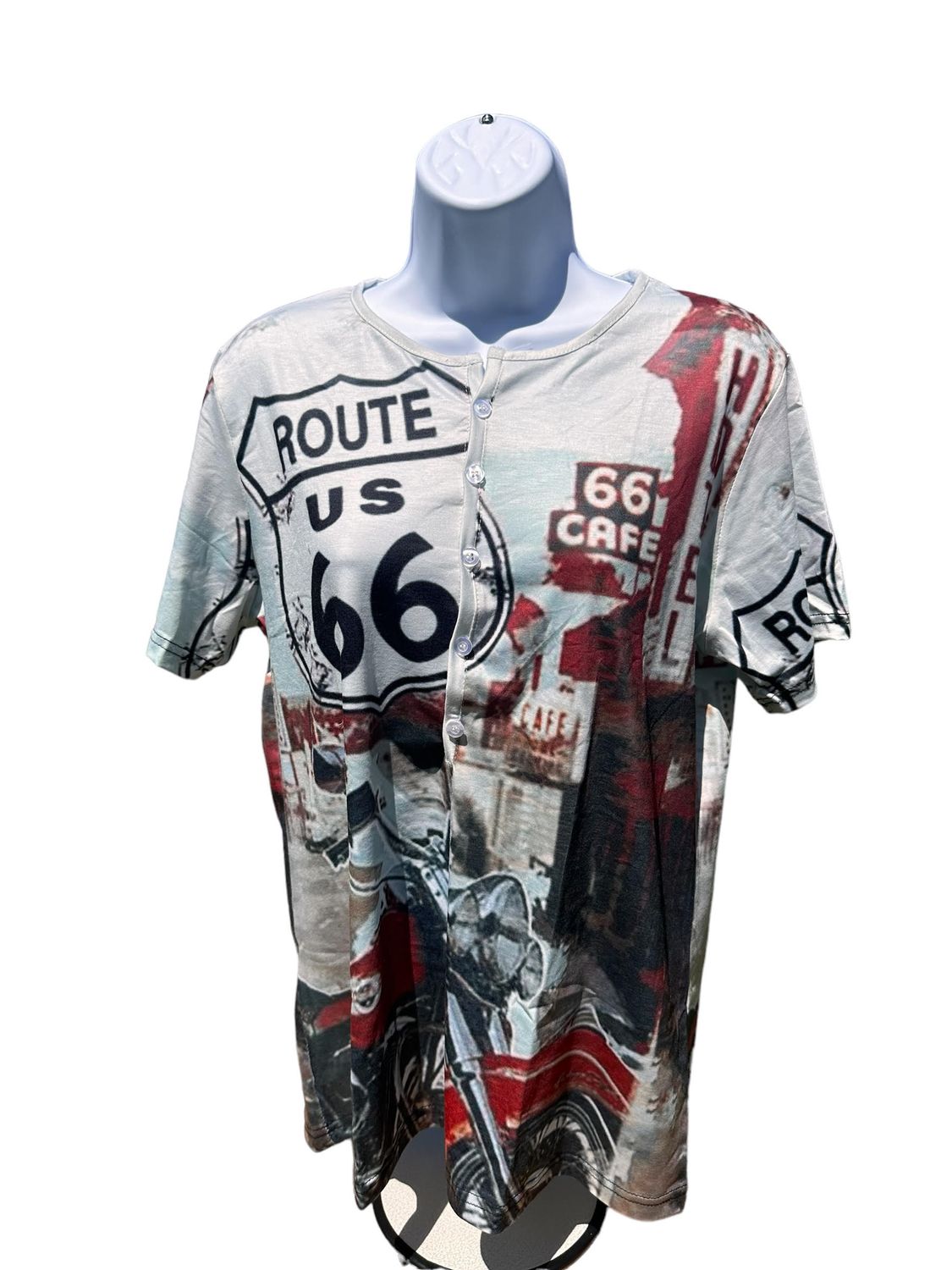 Route 66 Womens Vintage Motorcycle T-shirt