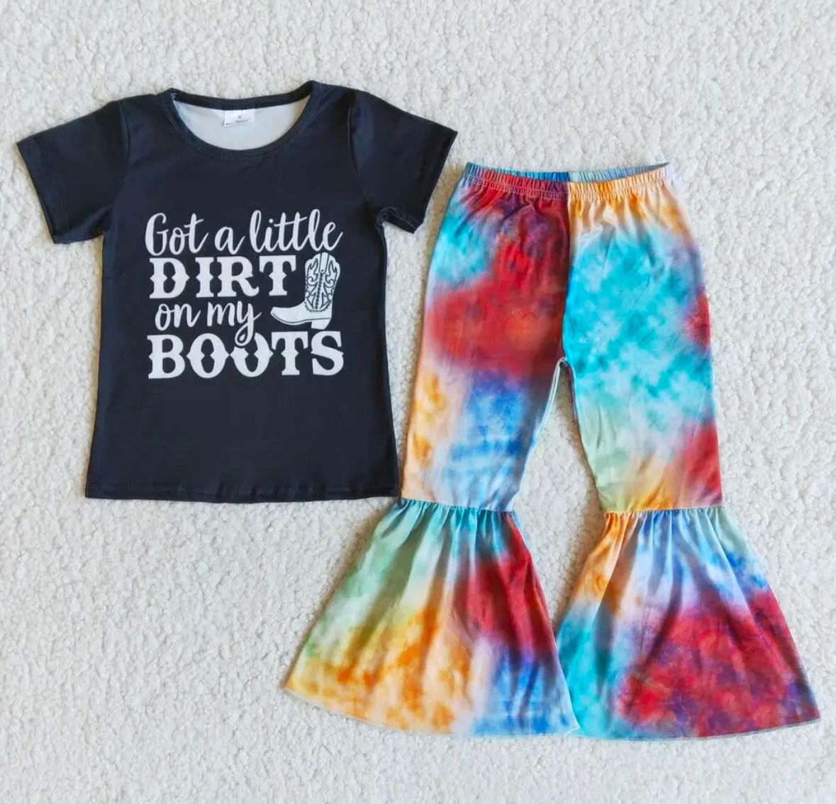 &quot;Got a Little Dirt on My Boots&quot; Girl Shirt and Pants Set