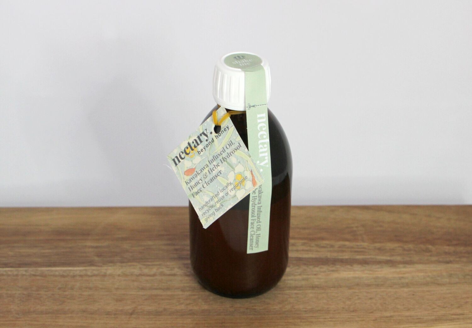 kawaka infused oil, hebe hydrosol, and honey cleanser &amp; toner. 2 in 1