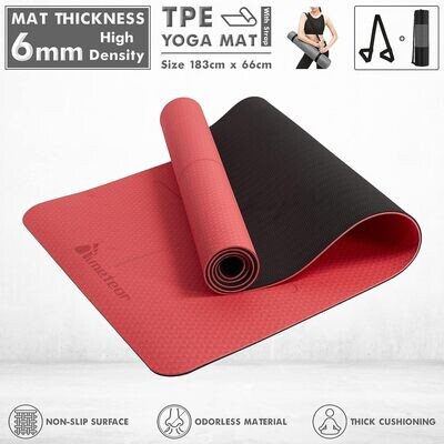Essential 6mm Dual-Tone Yoga Mat with Alignment Lines