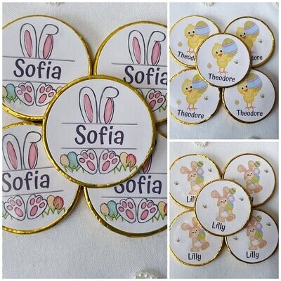 5 x Personalised Easter chocolate coins.