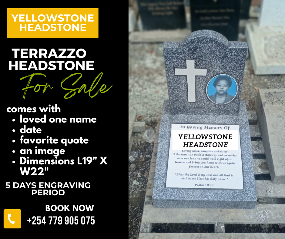 terrazzo memorial grave headstone, gravestone, or tombstone