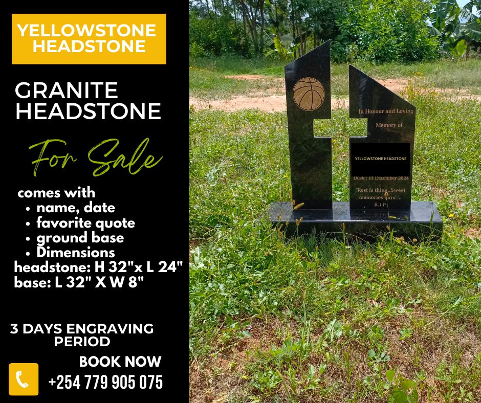 Granite Memorial Headstone with Cut-Out Cross