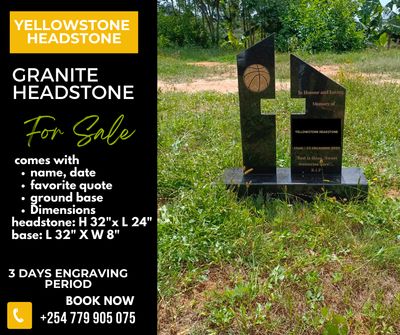 Granite Memorial Headstone with Cut-Out Cross