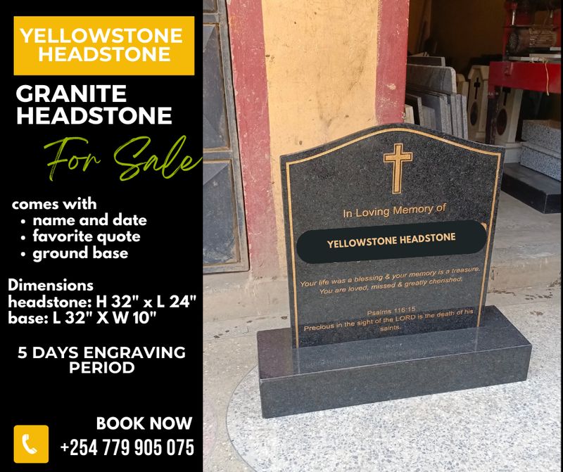 Granite Upright headstone, gravestone, or tombstone with Flower base