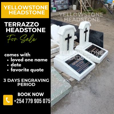 terrazzo memorial grave headstone, gravestone, or tombstone