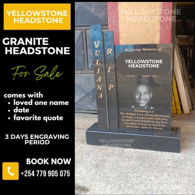 Laser Etched Black Granite Headstones