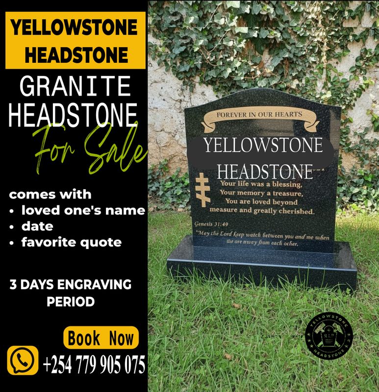 Granite Upright headstone, gravestone, or tombstone with Flower base