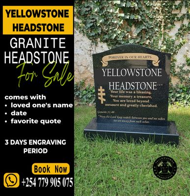 Granite Upright headstone, gravestone, or tombstone with Flower base