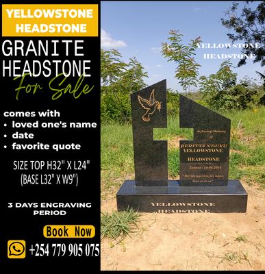 Granite Memorial Headstone with Cut-Out Cross