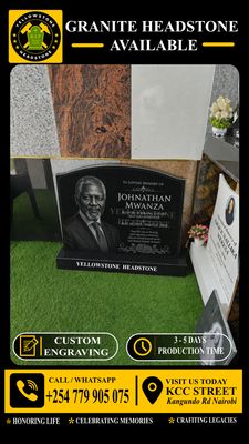 ENGRAVED WHITE AND BLACK PHOTOS ON GRANITE HEADSTONES 4CM THICK