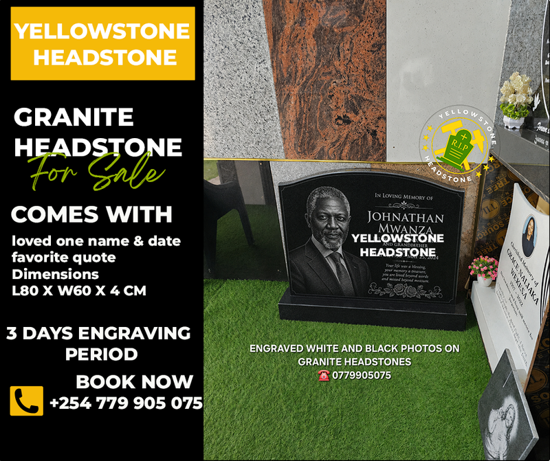 ENGRAVED WHITE AND BLACK PHOTOS ON GRANITE HEADSTONES 4CM THICK