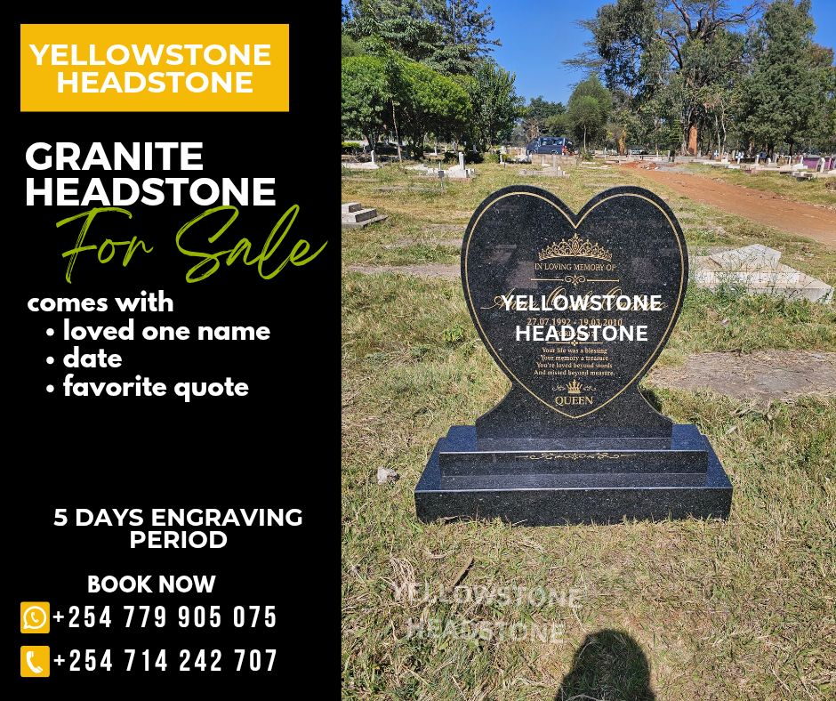 Heart-Shaped Granite Headstone with double base