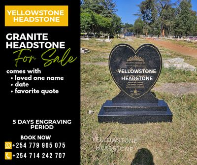 Heart-Shaped Granite Headstone with double base