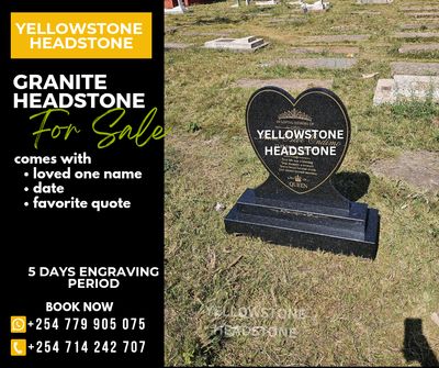 Heart-Shaped Granite Headstone with double base
