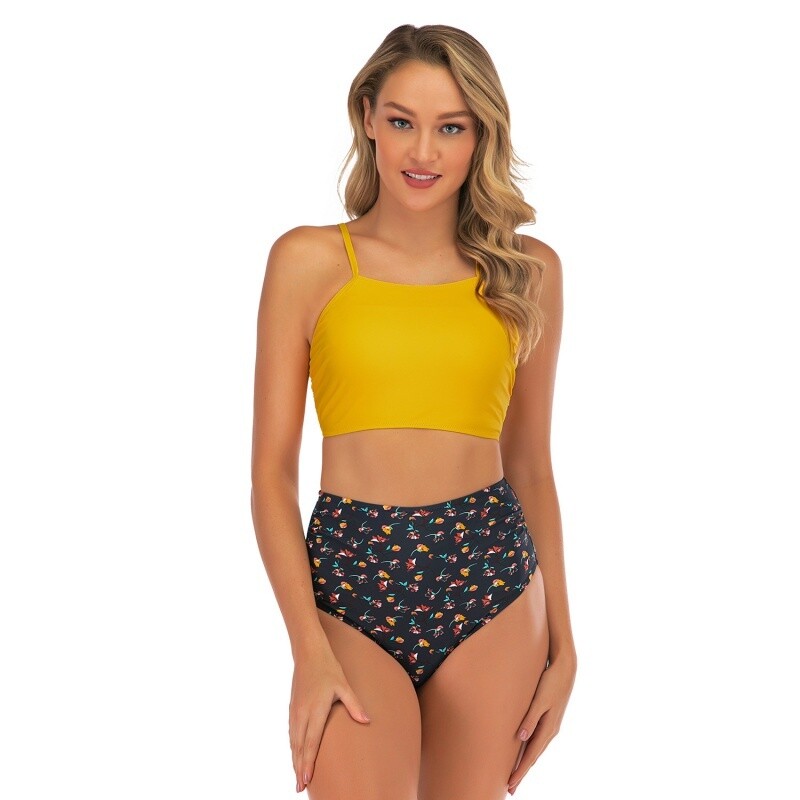 Women&#39;s Belly Covering Fashion Suspenders Split Triangle Swimsuit Tankini