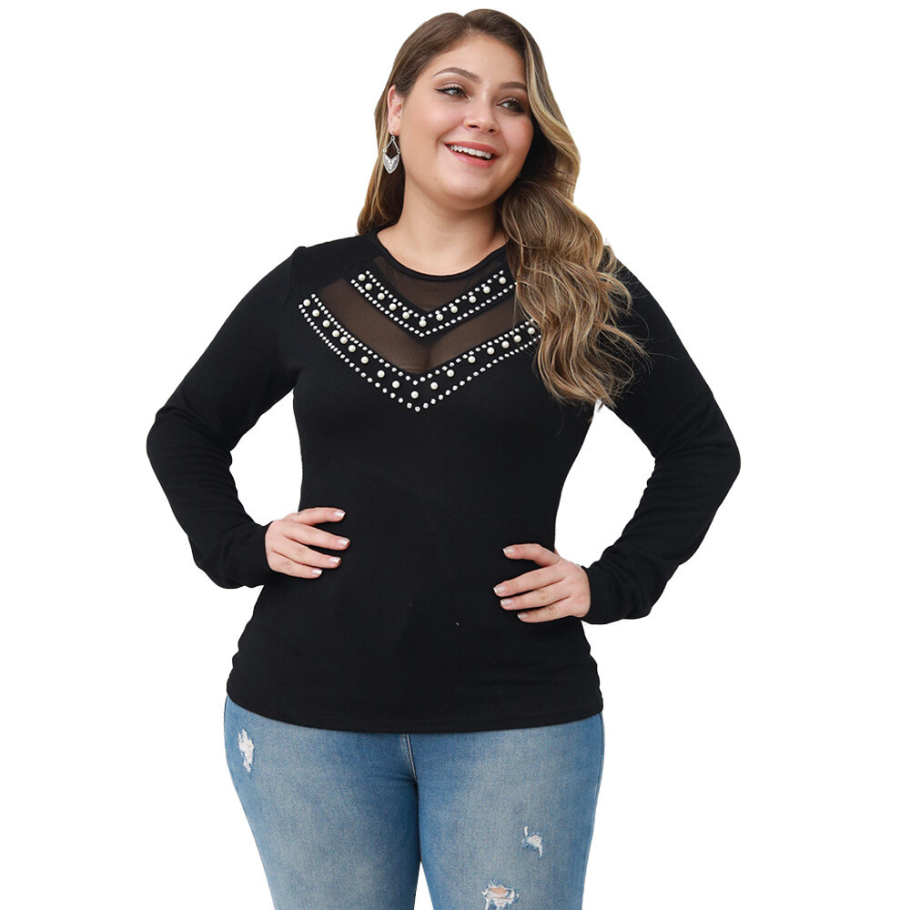 Spring T Shirt Women Plus Size Long Sleeves Sexy Tops
