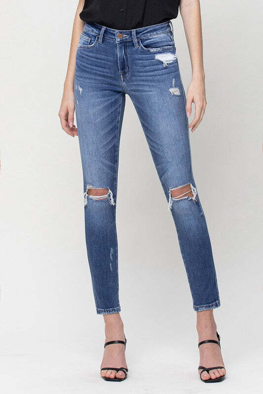 DISTTRESSED MID RISE ANKLE SKINNY, size: 29, color: WILD WORLD