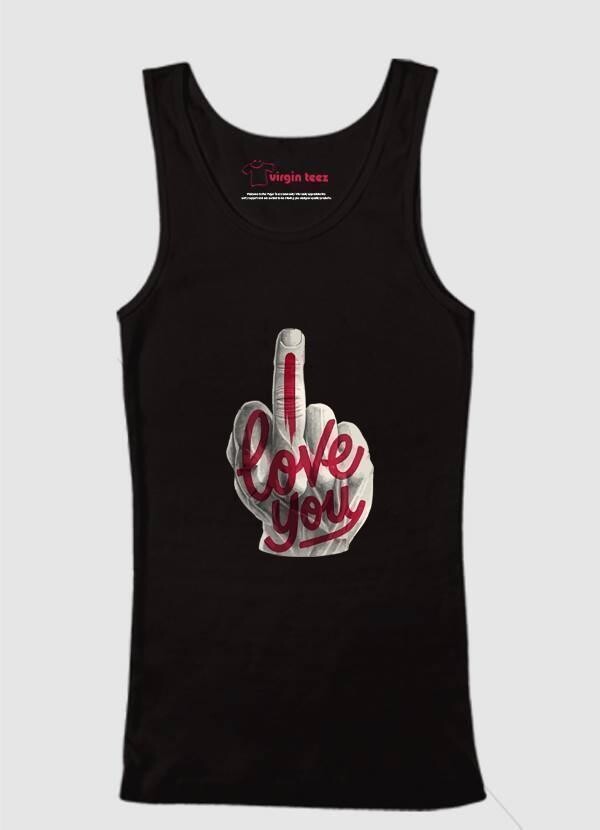 I Love You Tank Top, Size: SMALL, Color: Black