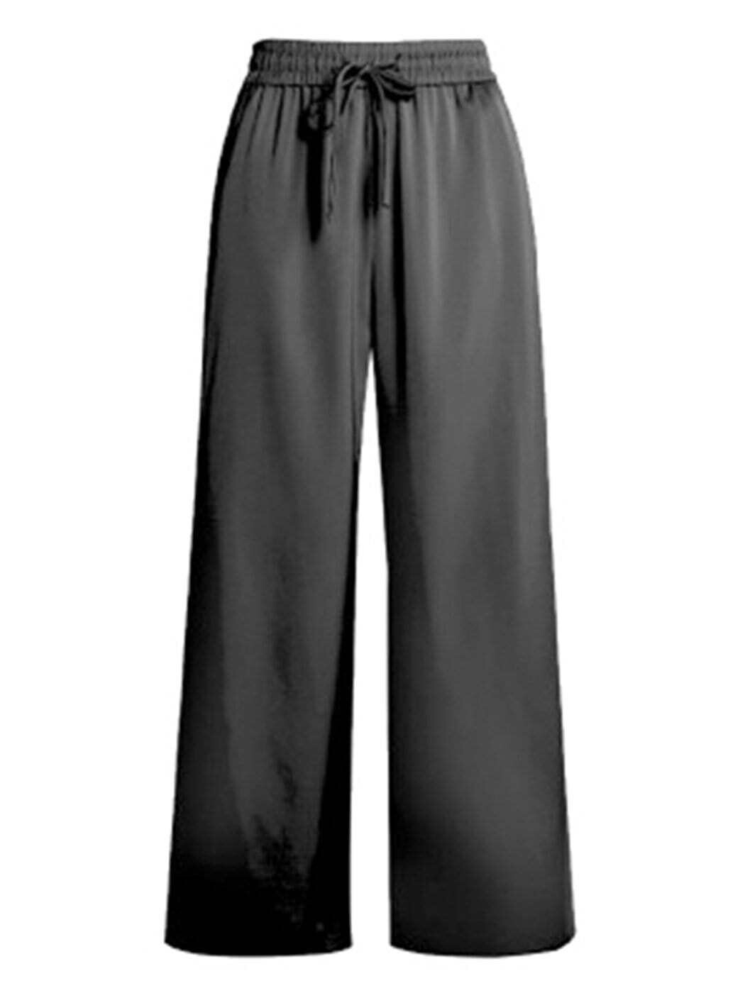 High Waist Casual Wide Leg Drape Pants, Size: Small, Color: Black