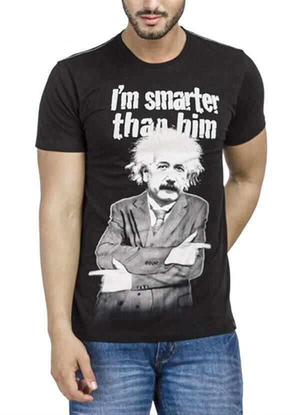 Einstein I&#39;m Smarter Black Half Sleeve Men T-Shirt