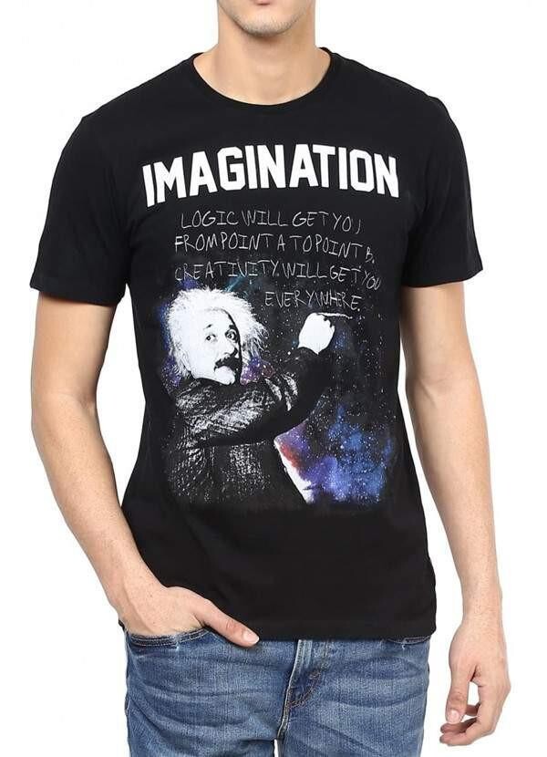 Einstein I&#39;m With Stupid Black Half Sleeve Men