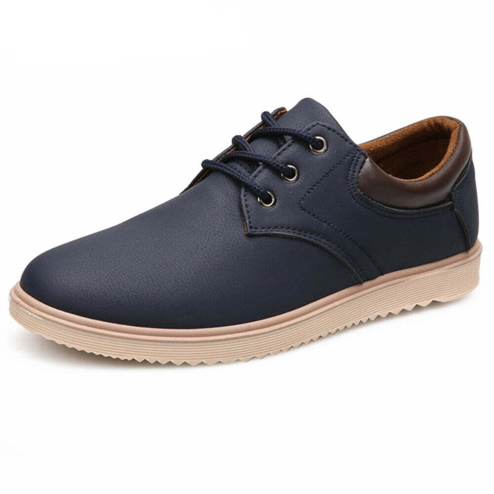 Mens Casual Flat Oxford Sneakers, Color: Blue, Shoe Size: 9