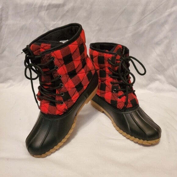 RED DUCK BOOT, size: 5.5, color: RED
