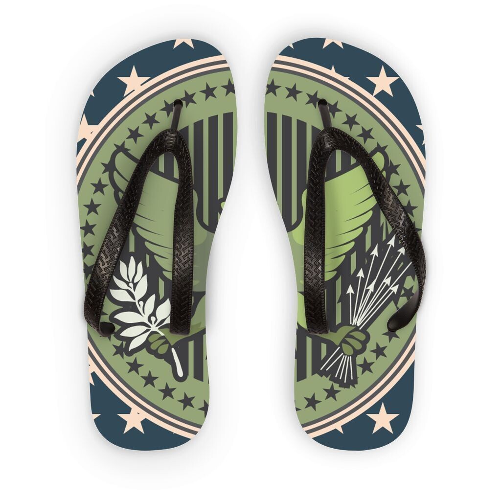 Eagle Seal Flip Flops, Size: S