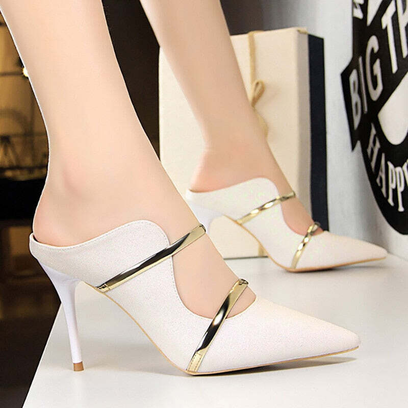 Shoes Sexy Women Heels  Sequin Cloth Woman Pumps, Color: White, Shoe Size: 38