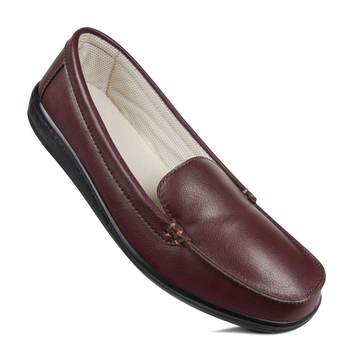 Aerosoft Normsic Women’s Casual Summer Loafers Outdoor Flats, Size: 10, Color: Wine