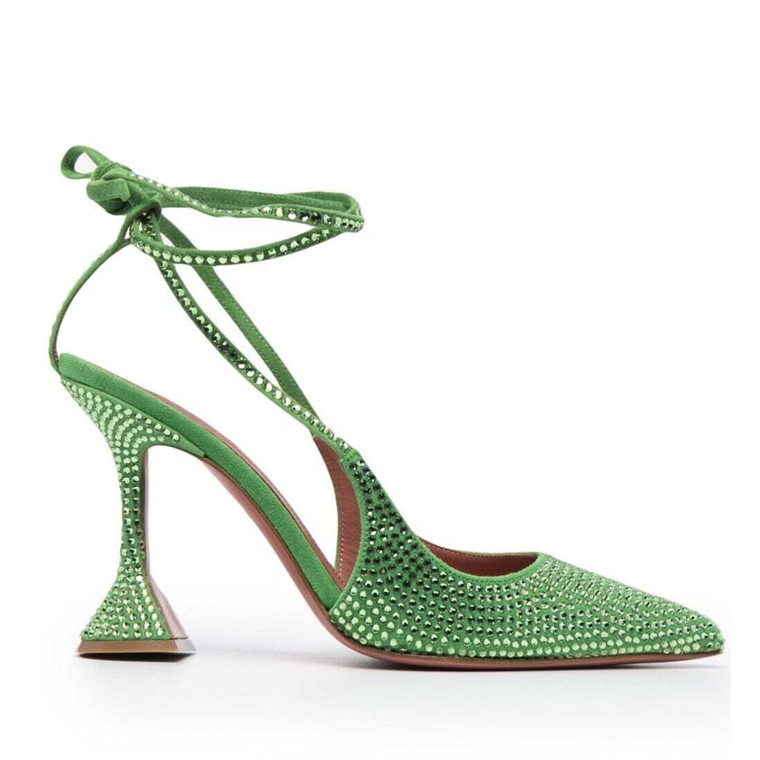 Bling Bling Women Pumps Comfortable Cup heeled Slingbacks Prom Shoes, Color: Green, Shoe Size: 42