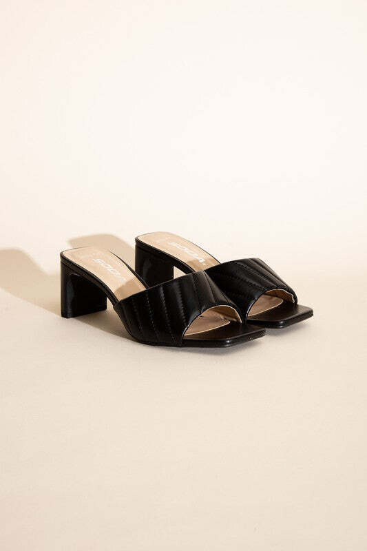 W-NINA SLIDE MULE HEELS, size: 5.5, color: BLACK
