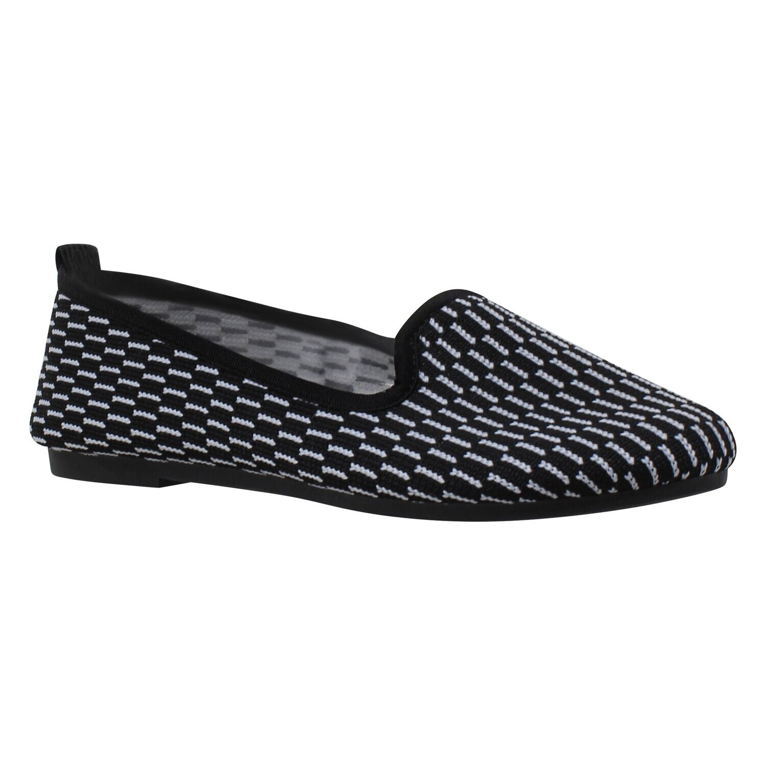 SOBEYO Women&#39;s Ballet Flats Sweater Soft Rubber Sole Shoes Black Suede