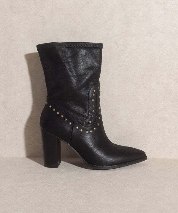 OASIS SOCIETY Paris - Studded Boots, size: 7.5, color: BLACK