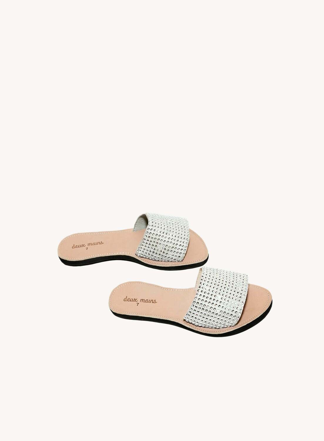 Love Wins Silver Slide, Size: 6, Color: silver-rhinestones