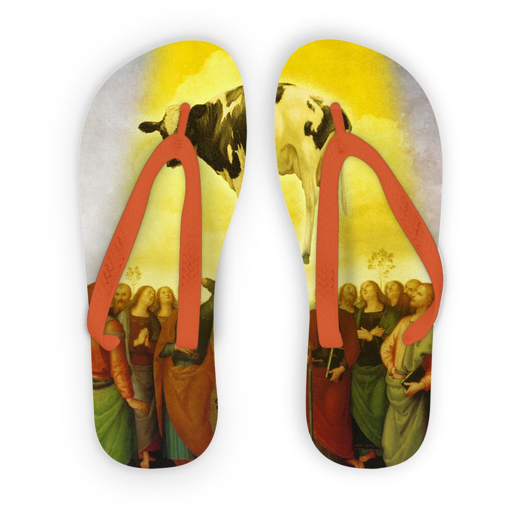 Abduction Adult Flip Flops, Size: S, Color: Orange Strap