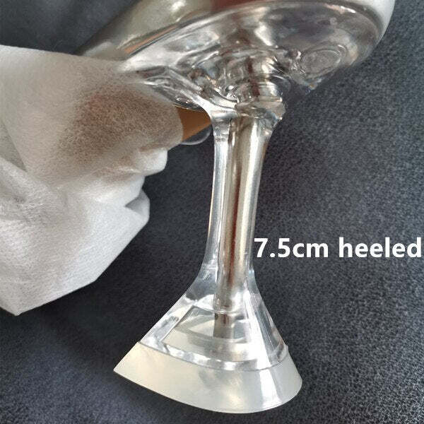Star style Rivet Transparent PVC Cup Heeled Women Sandals, Color: Silver 7.5cm heels, Shoe Size: 45
