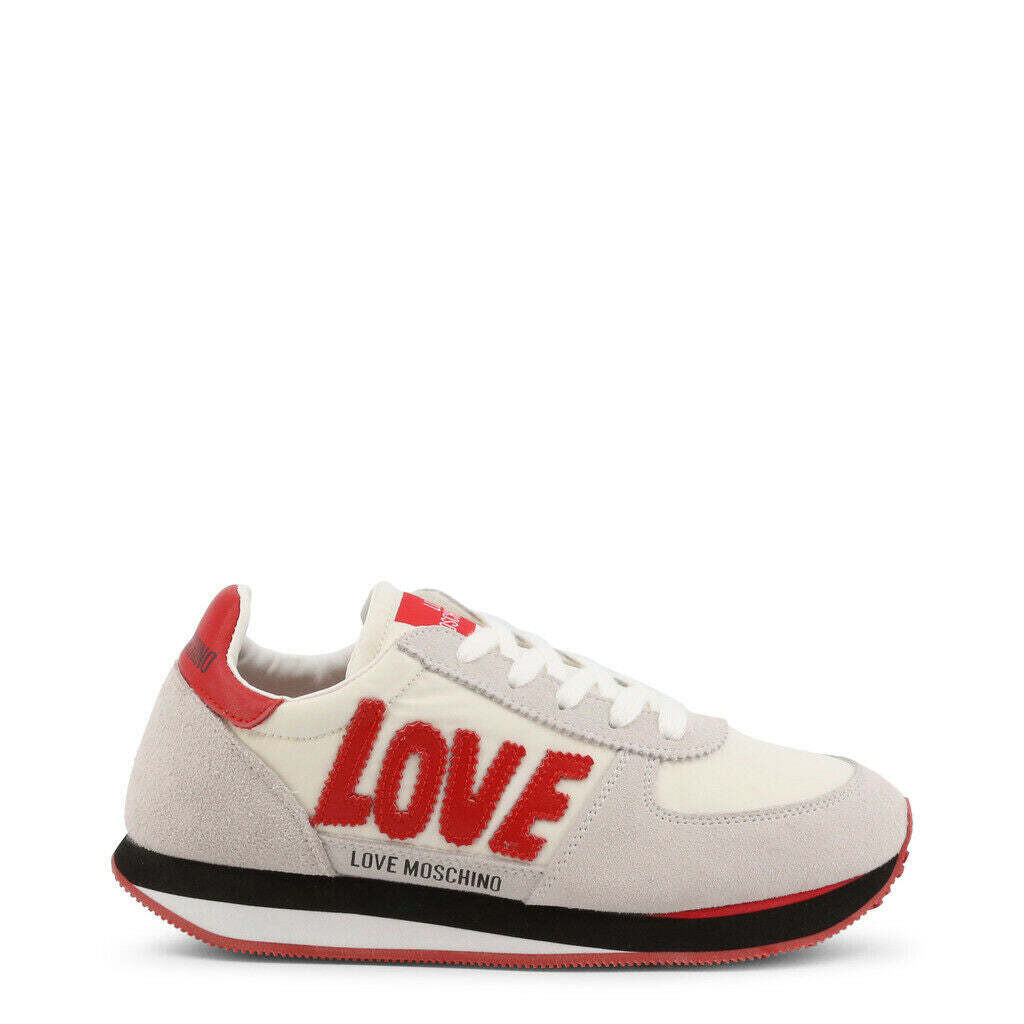 White Red Suede Sneakers, Size: 7