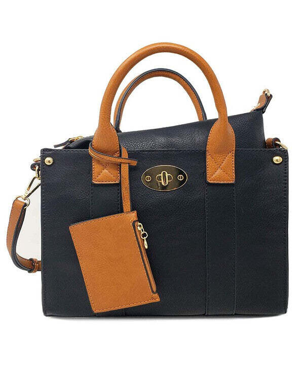 Faux Leather Mini Satchel Crossbody, size: 3, color: BLACK