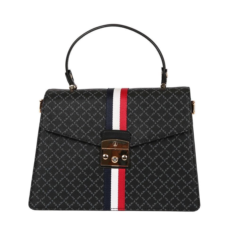 La Tour Eiffel Women&#39;s Luxury Fashion PVC Handbag, Synthetic Leather,, Color: BLACK