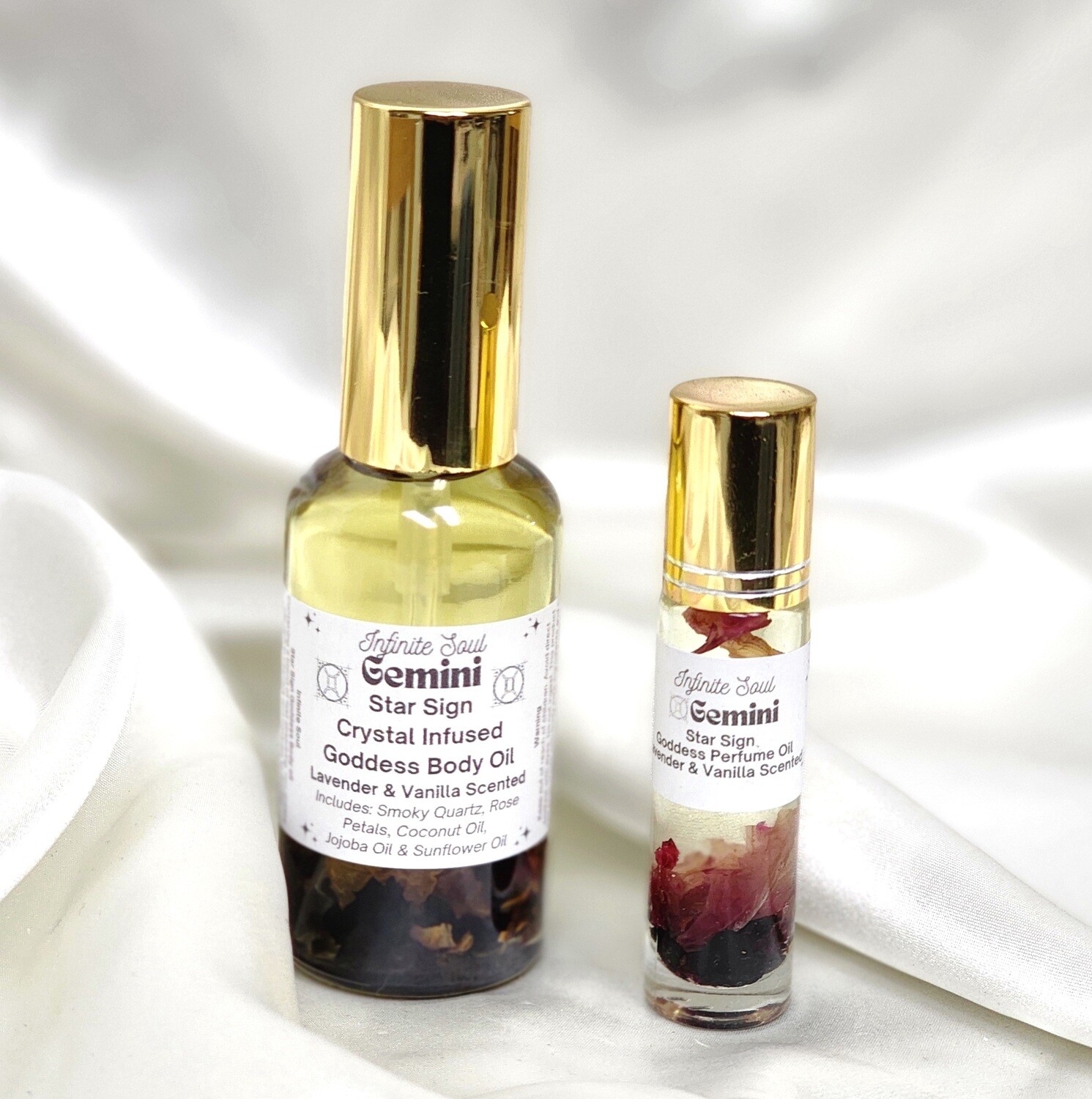 Gemini: Star Sign Crystal Infused Goddess Body and Perfume Oil 