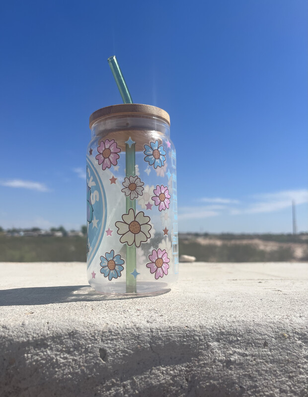 Monsters Inc 16oz Glass Can Cup