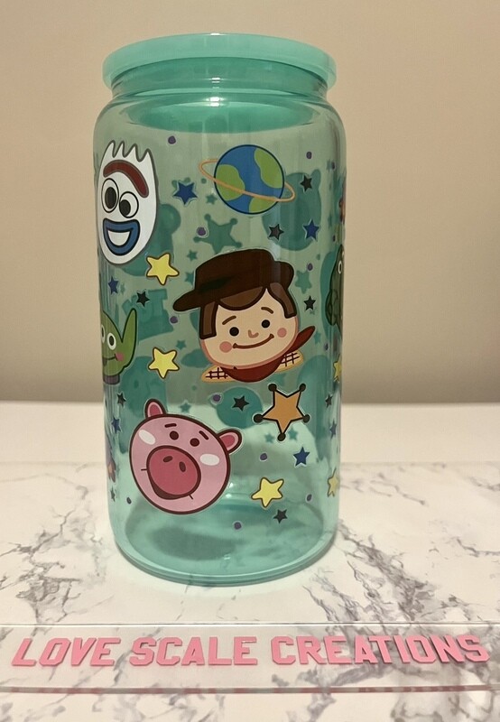 Toy 16oz Mint Glass Cup