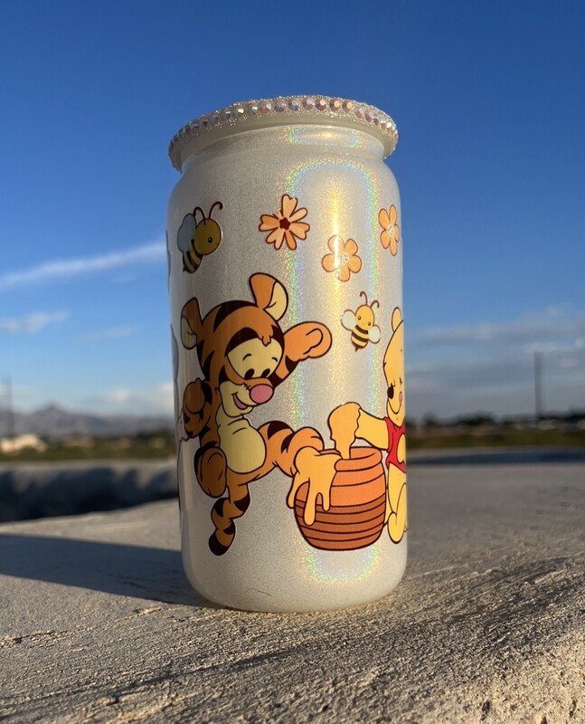 The Bear and Friends Glitter 16oz Cup with Rhinestone Lid