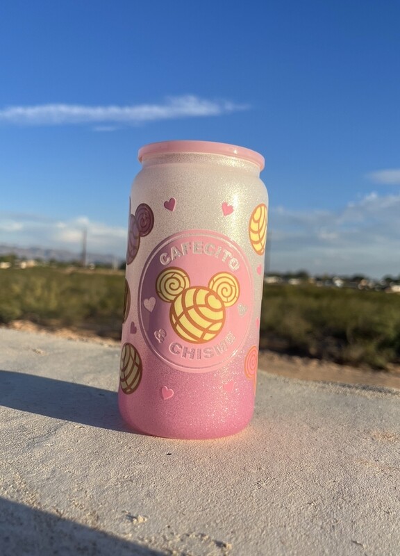 Cafecito y Chisme 16oz Pink Ombre Cup