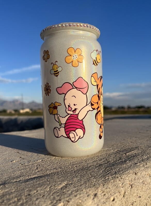 The Bear and Friends Glitter 16oz Cup with Rhinestone Lid