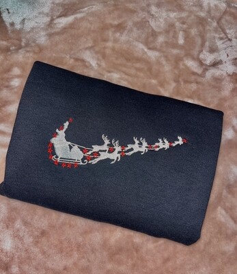 Santa Sleigh Swoosh Crewneck