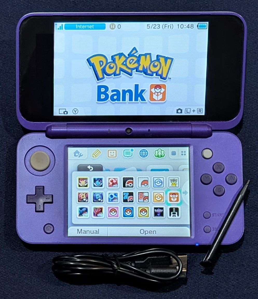 Custom Purple/Silver Nintendo &quot;New&quot; 2DS XL Console with 128 GB microSD, USB charging cable